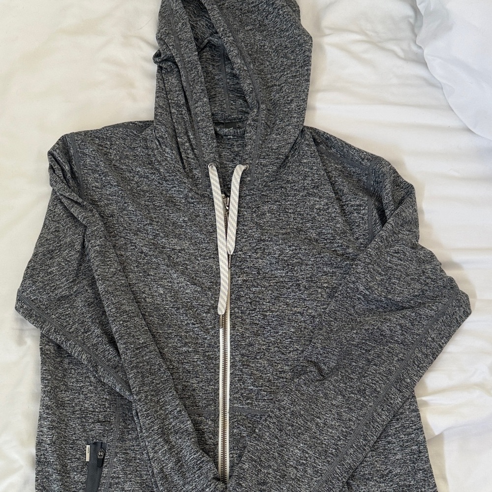 Vuori Charcoal Heather Zip-Up Hoodie